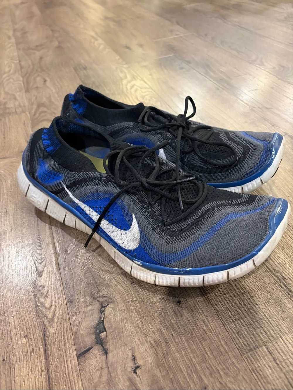 NIKE Free Flyknit Blue & Black Sneakers Athletic Shoes